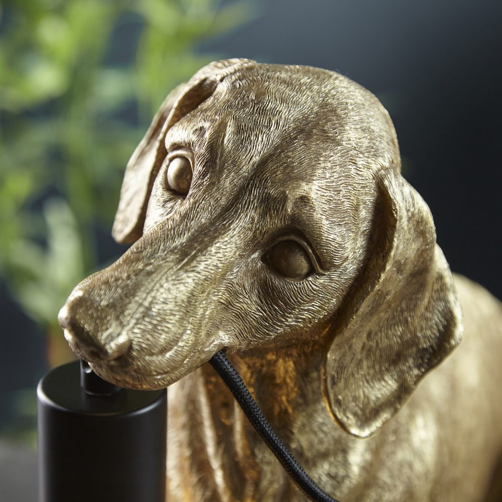 Vintage Gold Dachshund Table Light