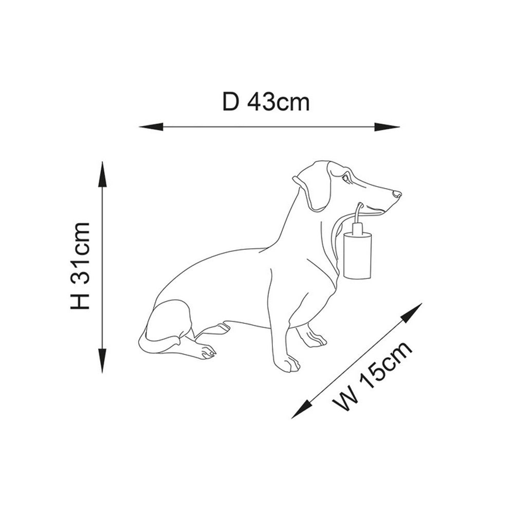 Vintage Gold Dachshund Table Light