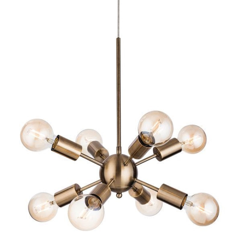 Firstlight 3710AB Alfa 8 Lamp Ceiling Light (Antique Brass)