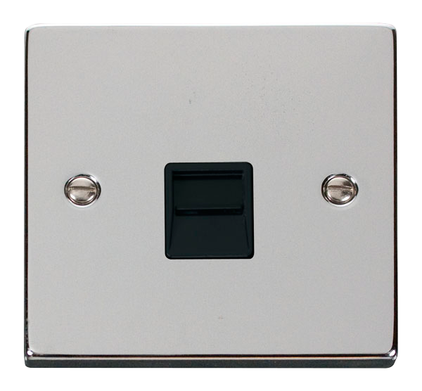 Click VPCH125BK Victorian Polished Chrome VPCHROME TELEPHONE SOCKET SECONDARY BK