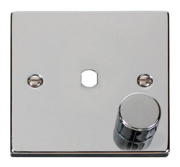 Click VPCH140PL Victorian Polished Chrome VPCH 1 GANG SINGLE DIMMER PLATE & KNOB