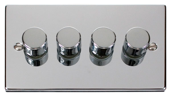Click VPCH154 Victorian Polished Chrome VP CHROME 4GANG 2WAY 400W DIMMER SWITCH