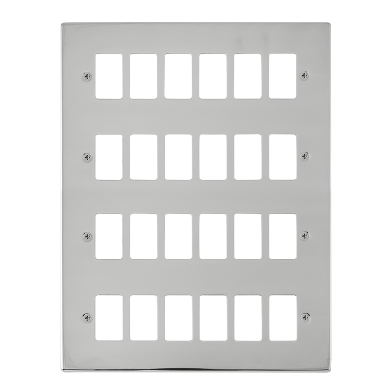 Click VPCH20524 Deco - Frontplates - Polished Chrome GRIDPRO 24 GANG DECO PLATE CHROME