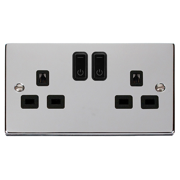 Click VPCH30536BK Deco Ingot 13A 2G RF Smart Socket (Polished Chrome/Black)