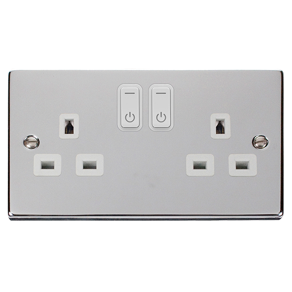 Click VPCH30536WH Ingot 13A 2G RF Smart Socket (Polished Chrome/White)