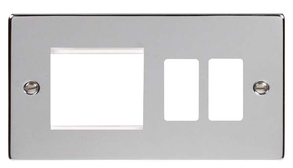 Click VPCH31102 Deco - Frontplates - Polished Chrome VPCH 2+2 COMBI PLATE