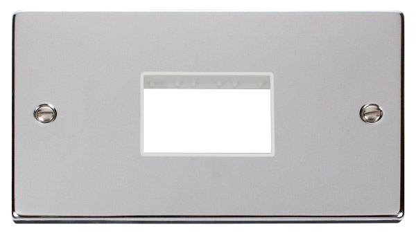 Click VPCH432WH 1-6 Gang Plates CHROME DBLE MG PLATE TRIPLE APER. WHITE