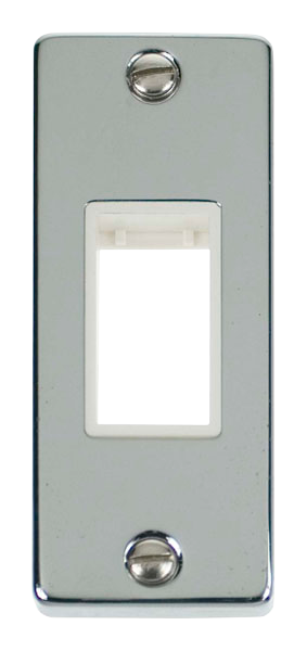Click VPCH471WH Victorian Polished Chrome CH SINGLE ARCHITRAVE PLATE & APERTURE WH