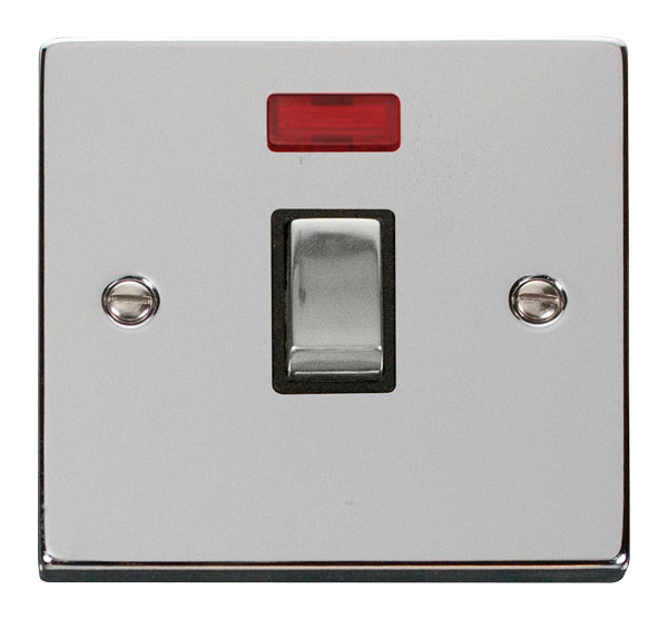Click VPCH723BK Victorian Polished Chrome INGOT 20A 1G DP SW W/O FLEX OUTLET+NEON