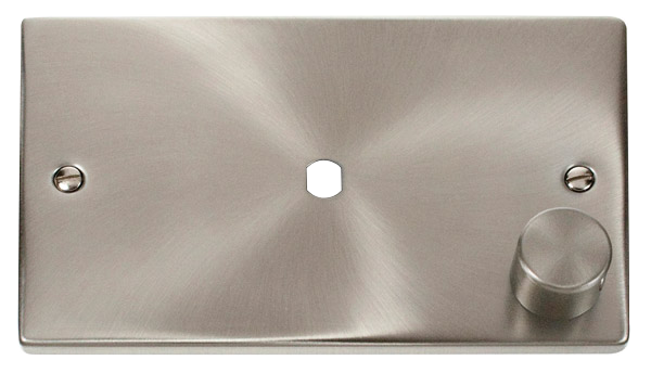 Click VPSC185 Satin Chrome 2G Plate Single Dimmer Aperture