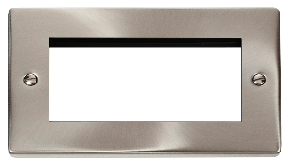 Click VPSC312 Satin Chrome 1G Quad Aperture Media Plate