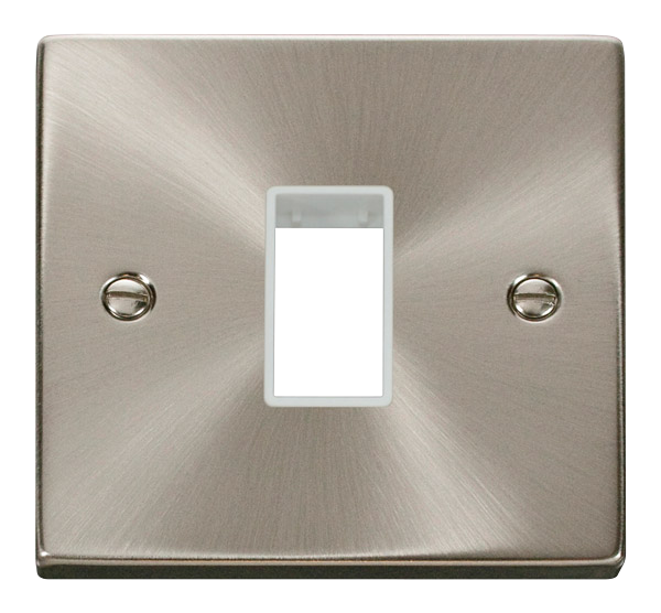 Click VPSC401WH Satin Chrome 1G Single Aperture Plate WH