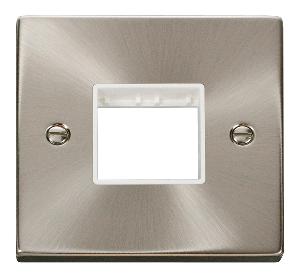 Click VPSC402WH Satin Chrome 1G Twin Aperture Plate WH