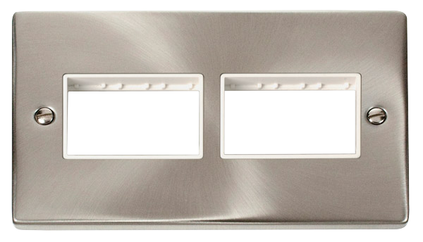 Click VPSC406WH Satin Chrome 2G 3+3 Aperture Plate WH