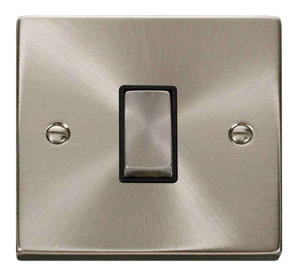 Click VPSC411BK Satin Chrome 1 Gang 2 Way Ingot Switch BK
