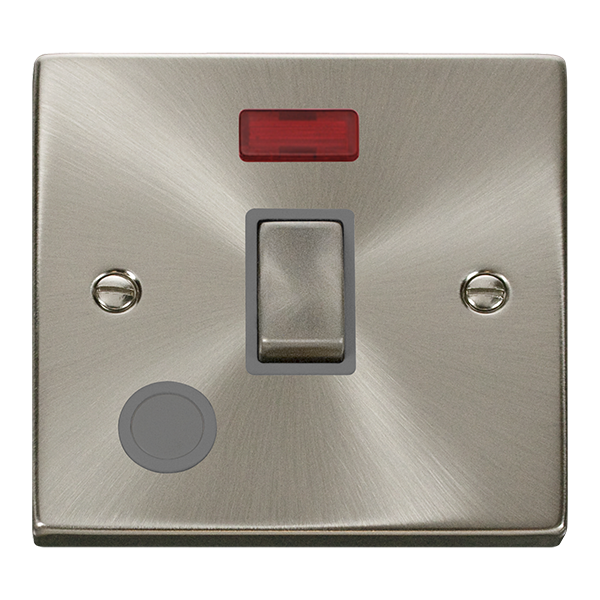 Click VPSC523GY Satin Chrome 20a DP Ingot Switch F/O Neon