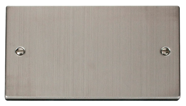 Click VPSS061 Victorian Stainless Steel 2-GANG BLANK PLATE