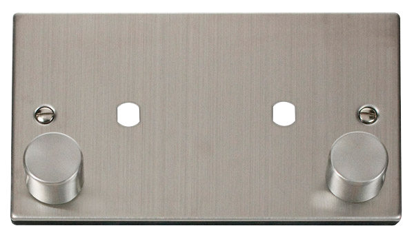 Click VPSS186 Victorian Stainless Steel 2G PLATE DOUBLE DIMMERAPERTURE