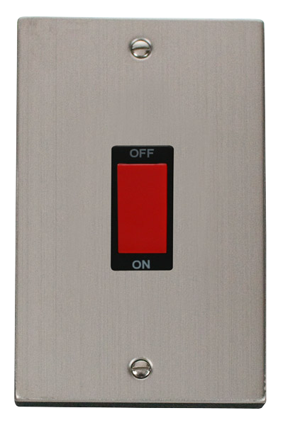Click VPSS202BK Victorian Stainless Steel 2GANG 45A DP SWITCH