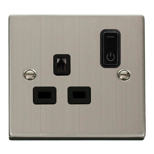Click VPSS30535BK Deco Ingot 13A 1G RF Smart Socket (Stainless Steel/Black)