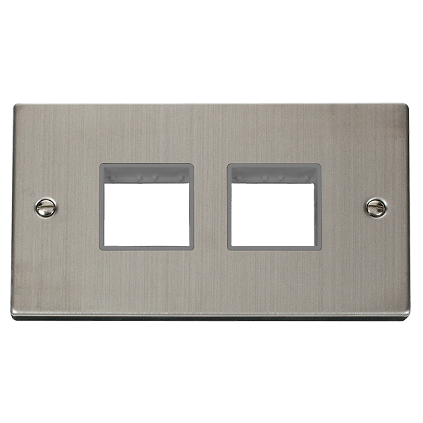 Click VPSS404GY Victorian Stainless Steel VPSS 2G PLATE (2X2) APERT - GREY