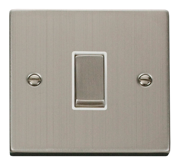 Click VPSS411WH Victorian Stainless Steel INGOT 10A 1-GANG 2-WAY SWITCH