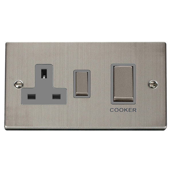 Click VPSS504GY Victorian Stainless Steel VPSS ING 2G 50A DP SWSKT - GREY