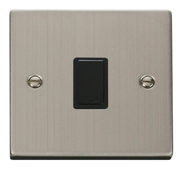 Click VPSS622BK Victorian Stainless Steel 20A 1G DP SWITCH WITHOUT FLEX OUTLET