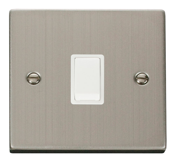 Click VPSS622WH Victorian Stainless Steel 20A 1G DP SWITCH WITHOUT FLEX OUTLET