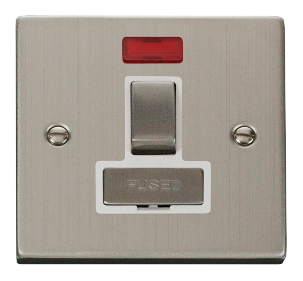 Click VPSS752WH Victorian Stainless Steel INGOT 13A SW SPUR W/O FLEX OUTLET+NEON